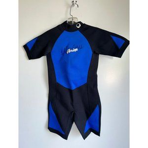 O'BRIEN Blue Black Shortie Wetsuit Wet Suit Swim Diving Junior Kids Size 12